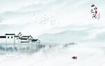 新中式山水背景墙