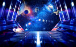 3D立体宇宙太空舱外星球背景墙