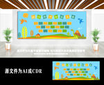 创意简约卡通幼儿园照片文化墙