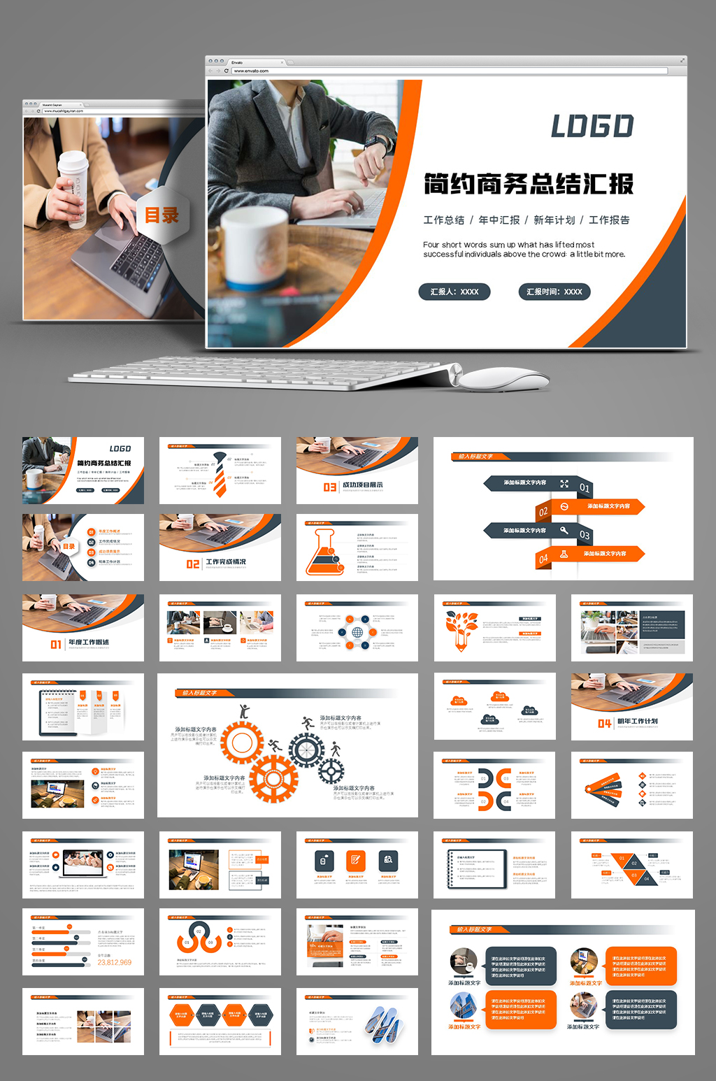 商务风工作总结汇报PPT模板