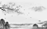 中国风灰色新山水 tif分层图