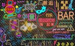新款霓虹灯假面派队背景墙