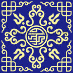 蒙古族图案设计蓝色