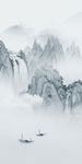 中式山水画玄关  TIF分层