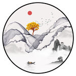 轻奢水墨山水装饰画