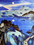 山水画水墨画复古画