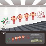 敬老院养老院楼梯楼道文化墙