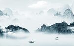 中国风山水客厅画 TIF分层 
