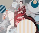 抽象骑马装饰画