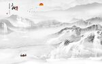 中式灰色山水