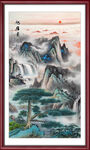 竖幅山水画 