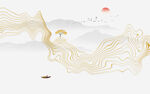 抽象线条山水画