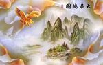 大展鸿图山水背景墙
