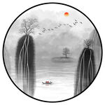 抽象水墨山水装饰画