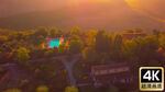 航拍山间度假村