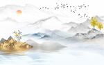 新中式山水背景墙