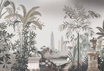 热带植物庭院背景墙