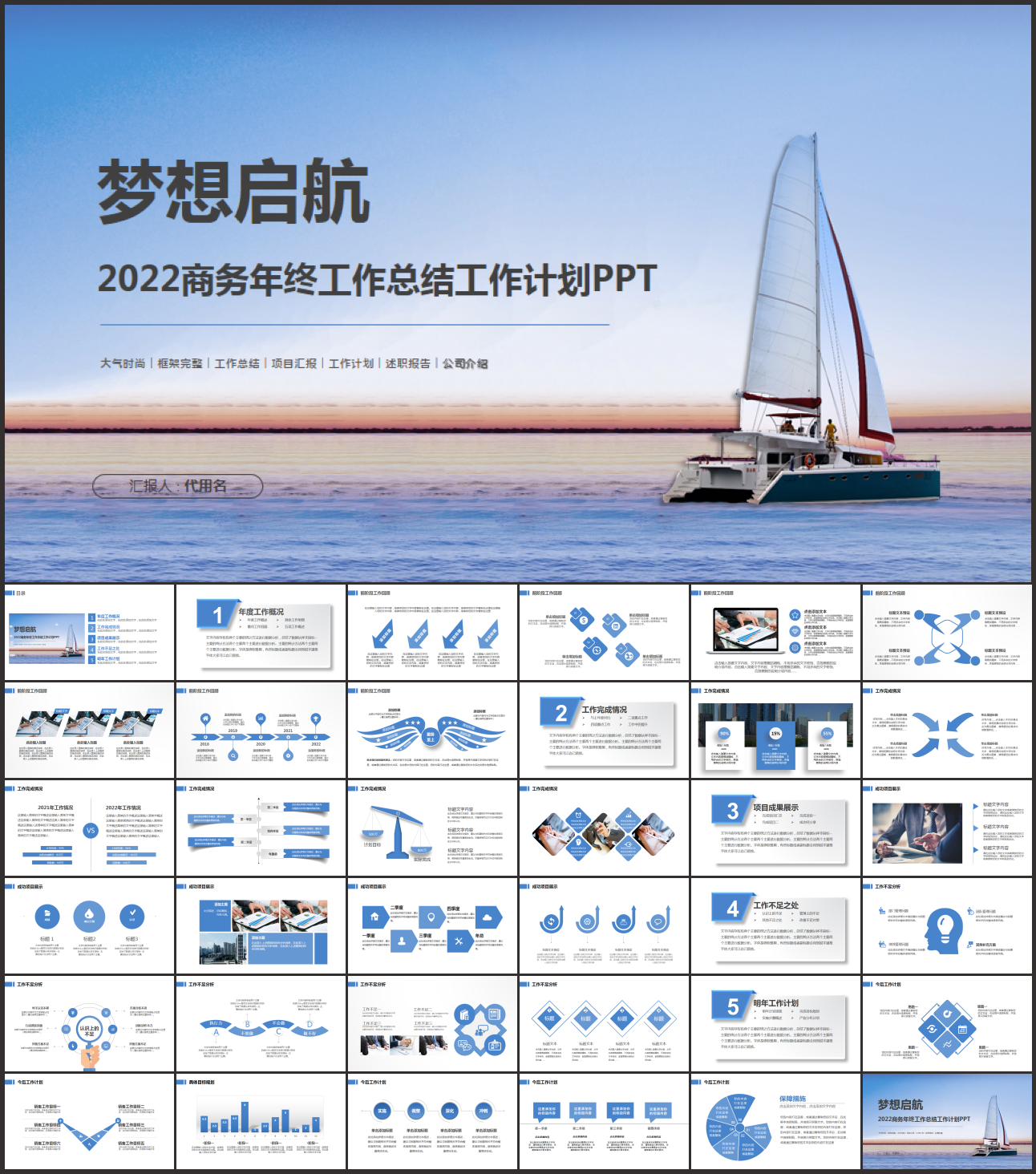 商务年终工作总结PPT
