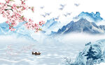 无框新山水背景 tif分层画