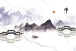中式山水背景墙