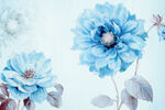 水墨蓝色花朵