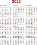 2022年日历