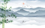 高清新山水无框画 tif分层