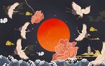 国潮仙鹤背景