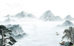 高清 客厅现代山水 TIF分层