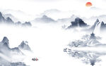 中式 客厅现代山水 TIF分层