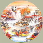 圆形山水画 