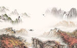 国画山水无框画 tif分层图