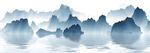 抽象水墨山水画