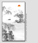 禅意山水装饰画