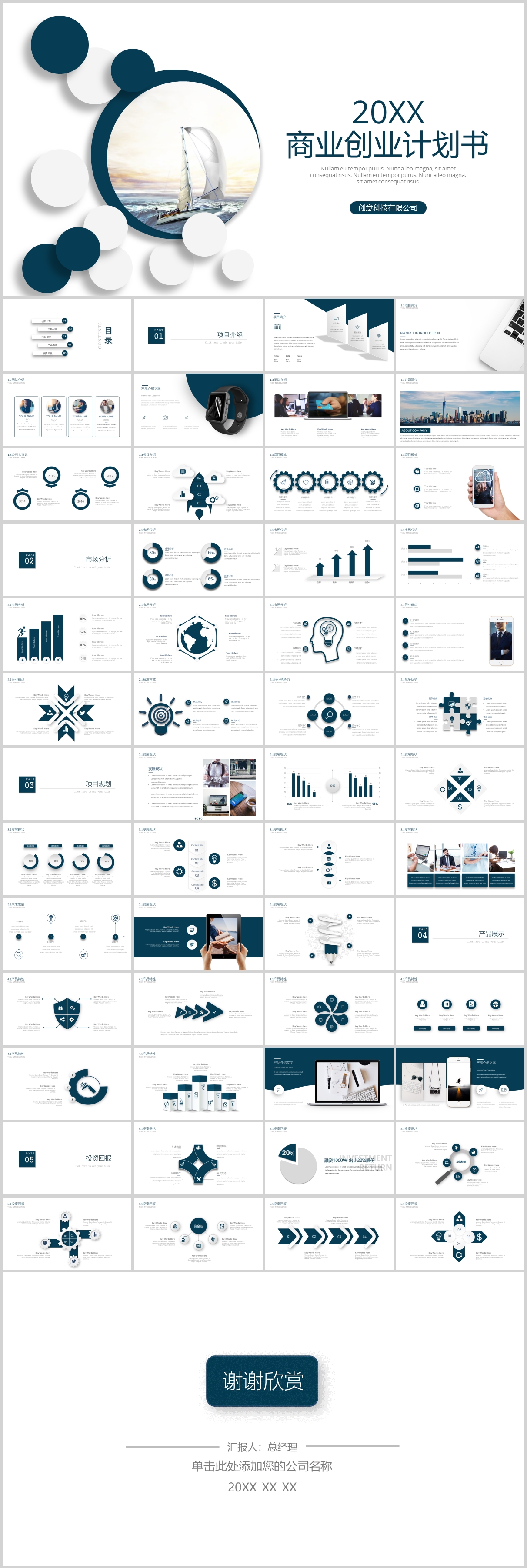 简约商业计划书创业融资PPT