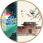 喜上眉梢国潮水墨民宿装饰画