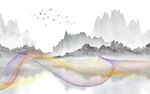 新中式山水背景墙