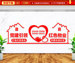 红色物业文化墙