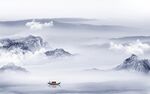 最新山水背景墙画 TIF分层