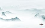中国风山水背景墙画 TIF分层