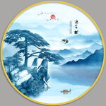 圆形山水画