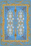 蓝色地毯窗花图案设计