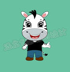 卡通时尚斑马矢量插图