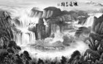 国画 客厅意境山水 TIF分层