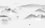 高档灰色风景山水 TIF分层