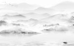 中式灰色现代山水 tif分层