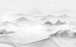 水墨 新款灰色山水 tif分层