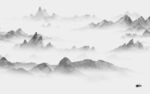 中式 灰色山水背景 tif分层