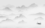 中式灰色新山水画 tif分层