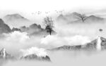 最新灰色新山水画 tif分层